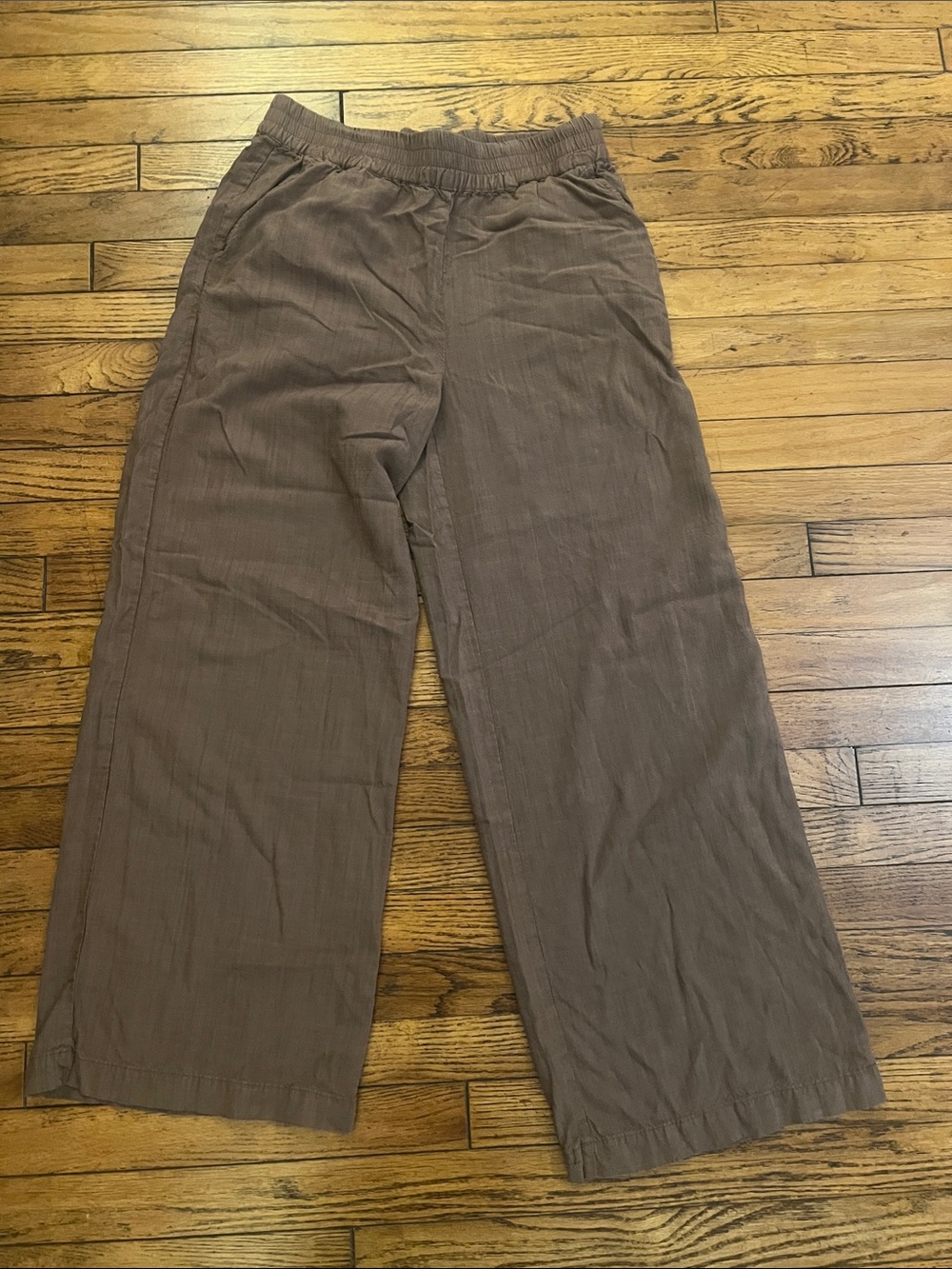 Marine Layer Women's Wide-Leg Pants in Taupe Brown